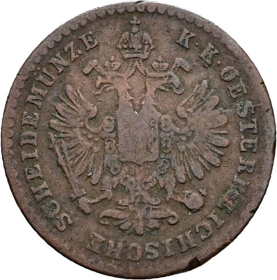5/10 Kreuzer Franz Joseph I. 1848-1916 1860 V – Rückseite