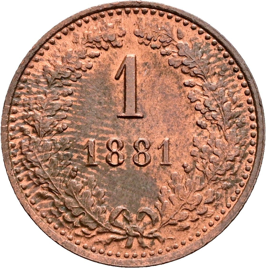 1 Kreuzer Franz Joseph I. 1848-1916 1881 – Vorderseite