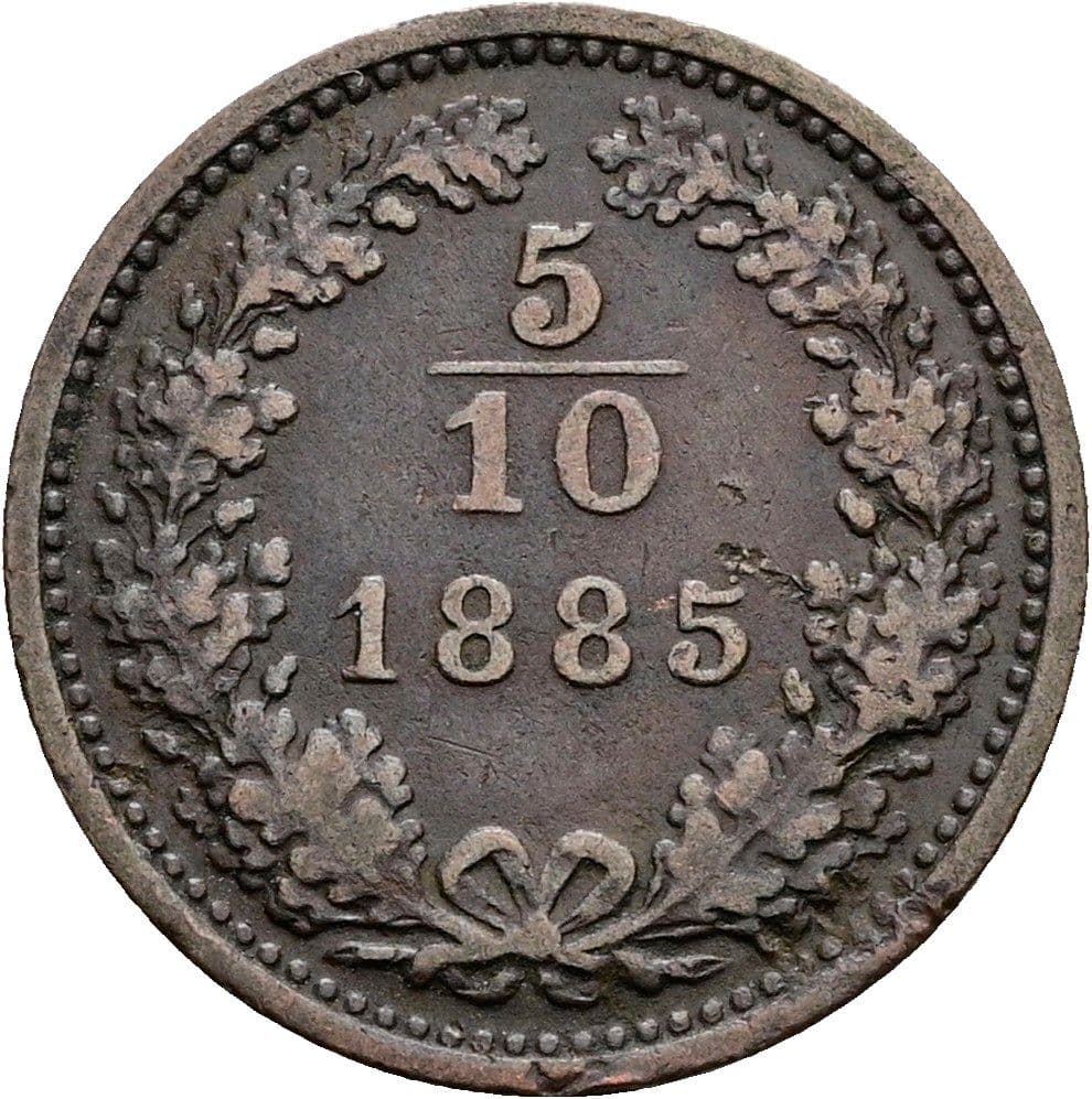 5/10 Kreuzer Franz Joseph I. 1848-1916 1885 – Vorderseite
