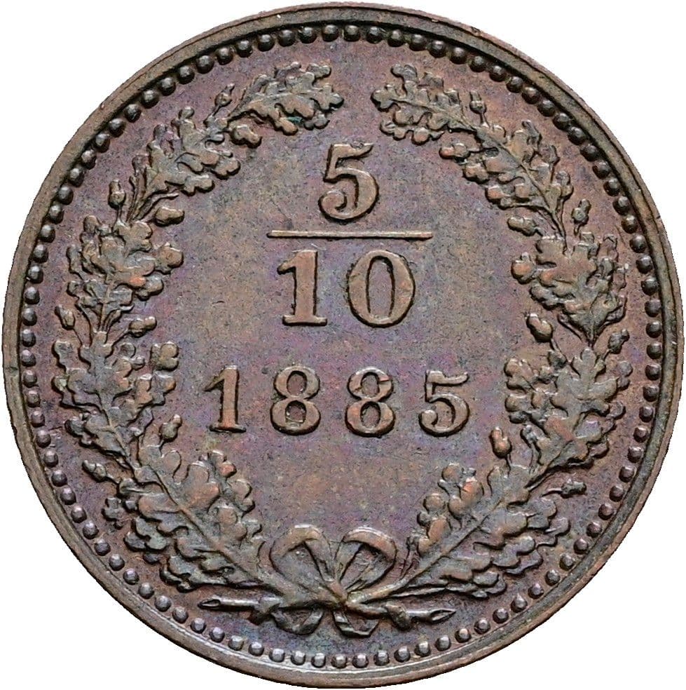 5/10 Kreuzer Franz Joseph I. 1848-1916 1885 – Vorderseite