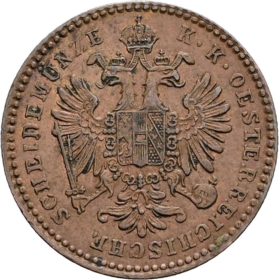 1 Kreuzer Franz Joseph I. 1848-1916 1859 M – Rückseite
