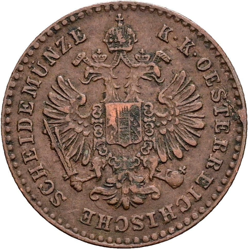 5/10 Kreuzer Franz Joseph I. 1848-1916 1858 M – Rückseite