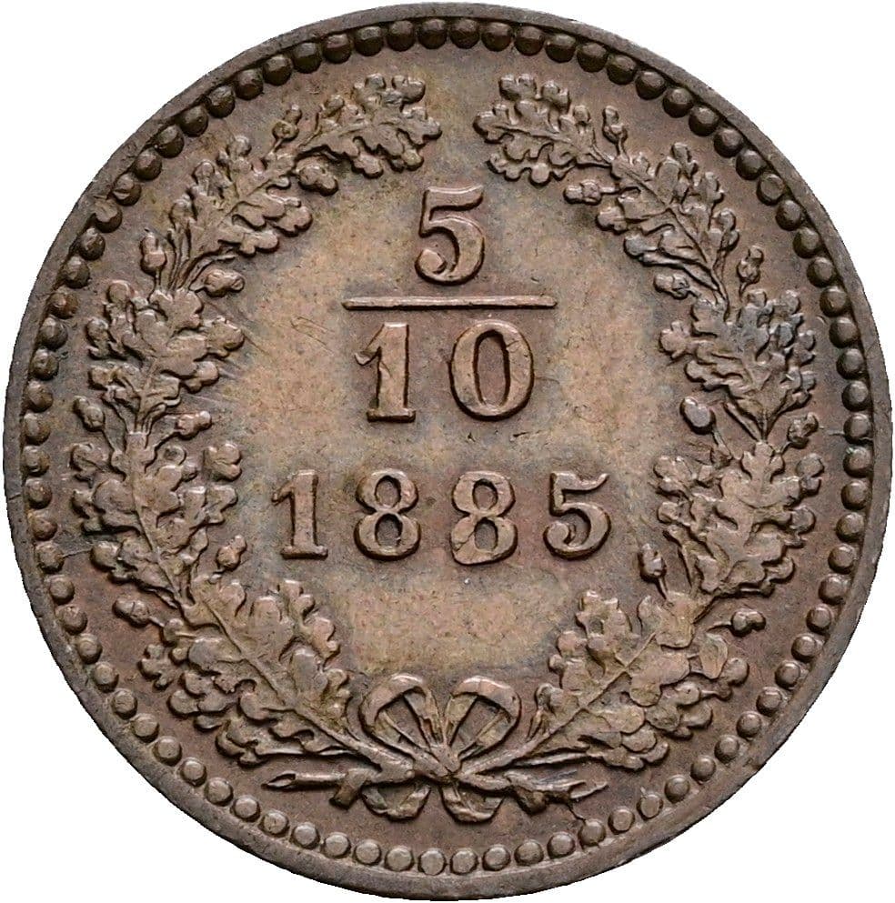 5/10 Kreuzer Franz Joseph I. 1848-1916 1885 – Vorderseite