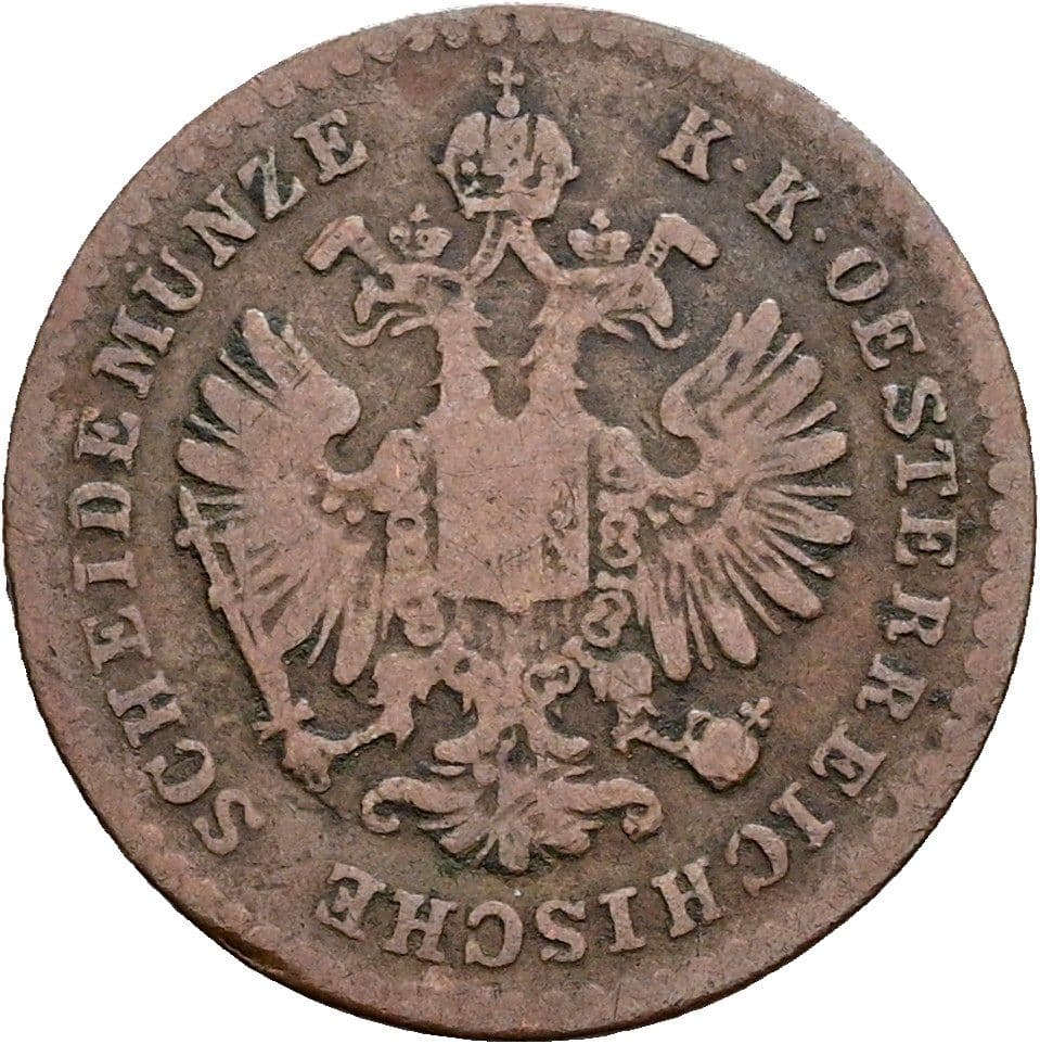 5/10 Kreuzer Franz Joseph I. 1848-1916 1859 V – Rückseite
