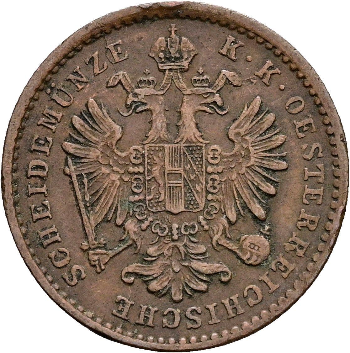 1 Kreuzer Franz Joseph I. 1848-1916 1859 M – Rückseite