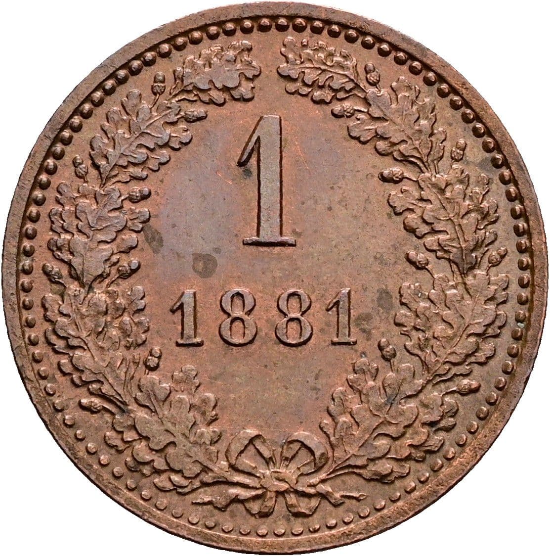 1 Kreuzer Franz Joseph I. 1848-1916 1881 – Vorderseite