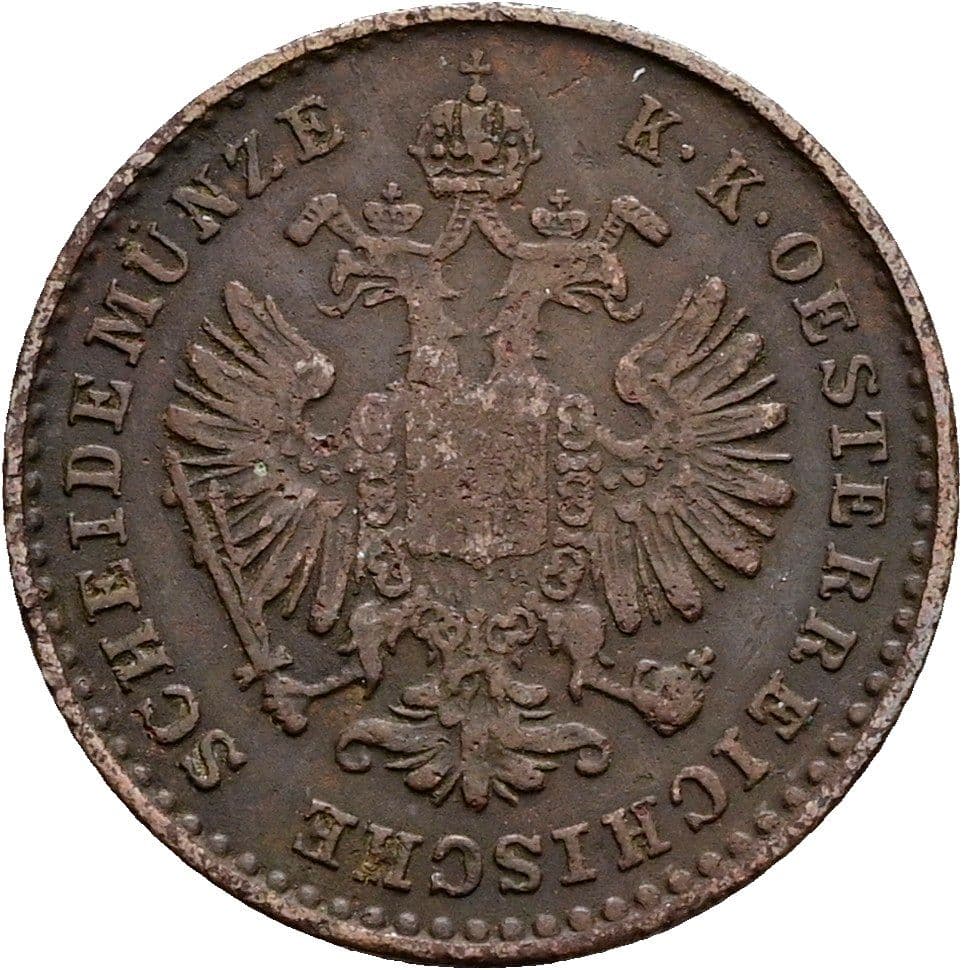 5/10 Kreuzer Franz Joseph I. 1848-1916 1858 M – Rückseite