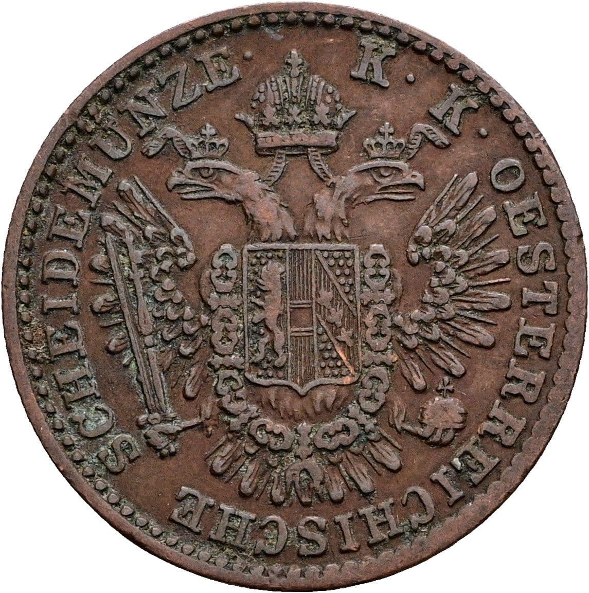 1/2 Kreuzer Franz Joseph I. 1848-1916 1851 B – Rückseite