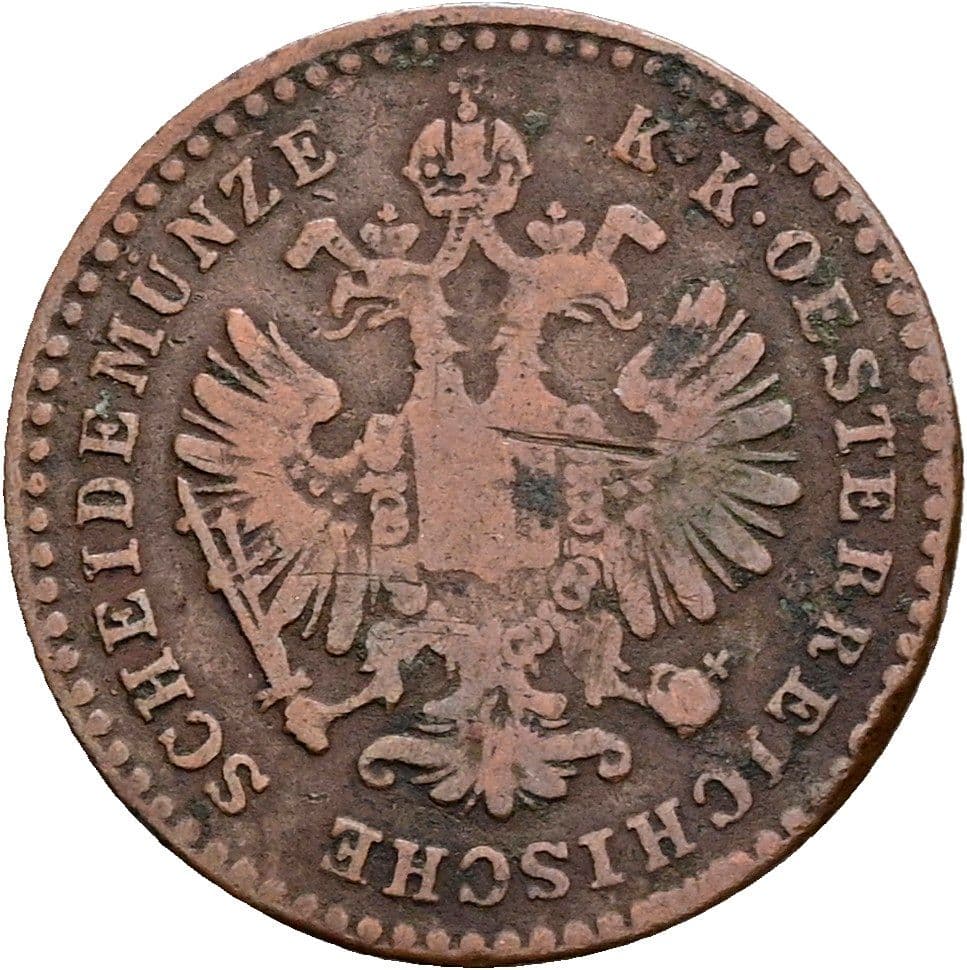 5/10 Kreuzer Franz Joseph I. 1848-1916 1859 M – Rückseite