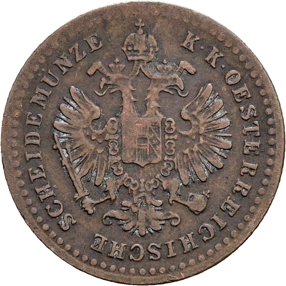 5/10 Kreuzer Franz Joseph I. 1848-1916 1861 B – Rückseite