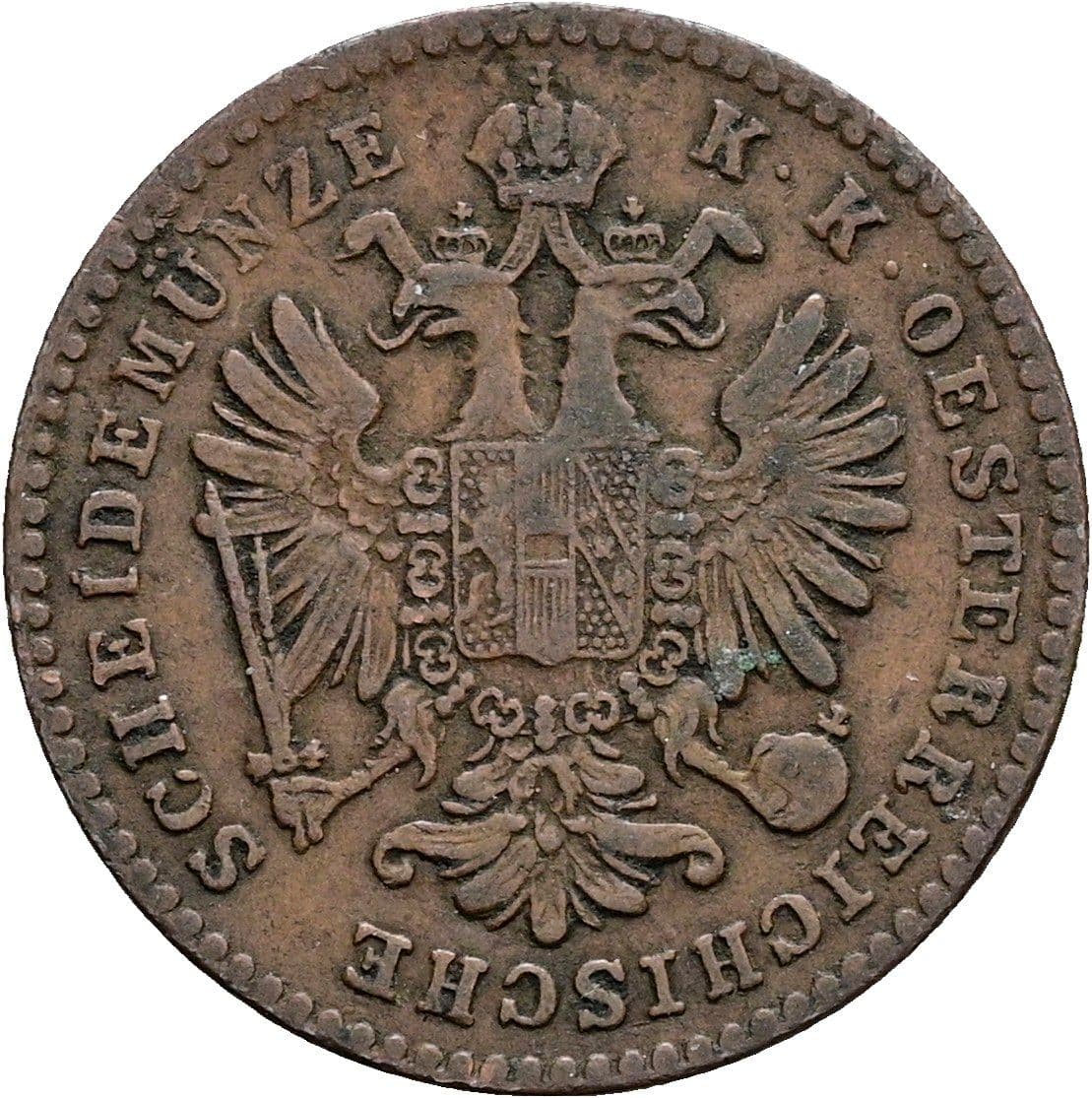1 Kreuzer Franz Joseph I. 1848-1916 1859 M – Rückseite