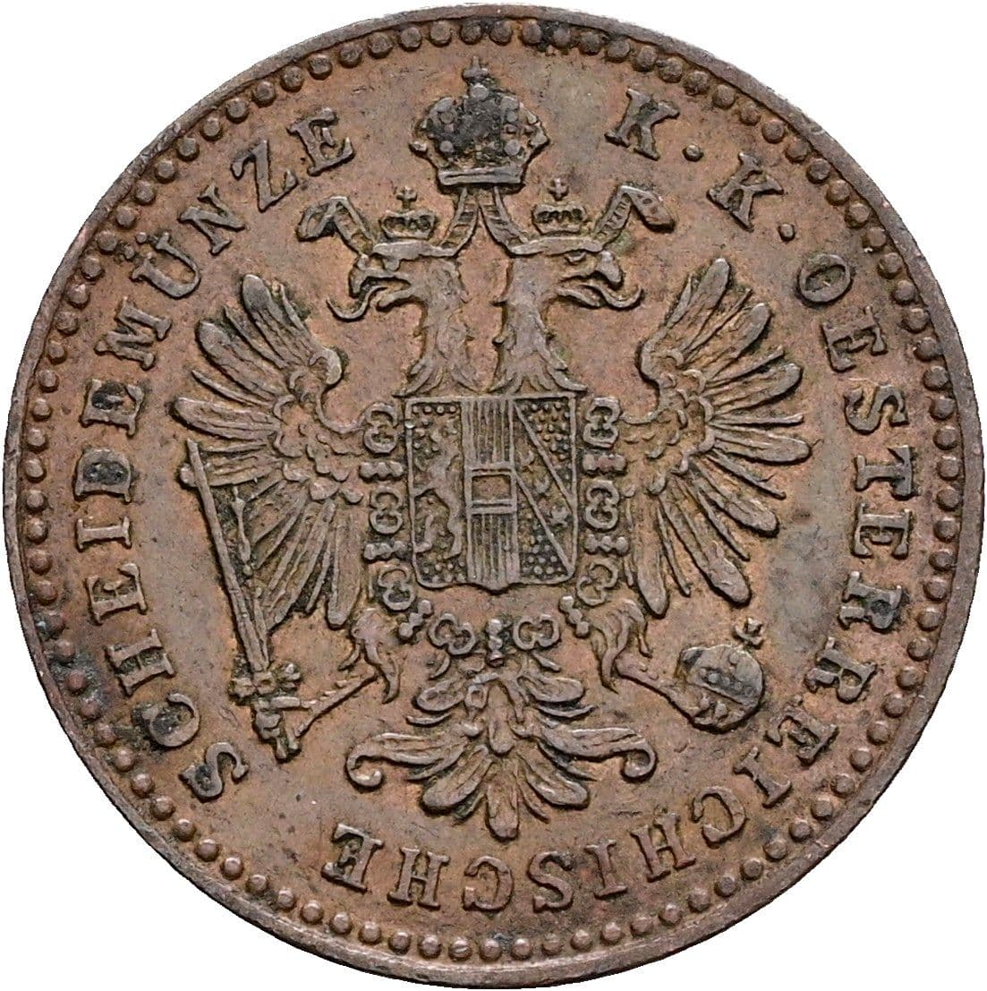 1 Kreuzer Franz Joseph I. 1848-1916 1861 B – Rückseite