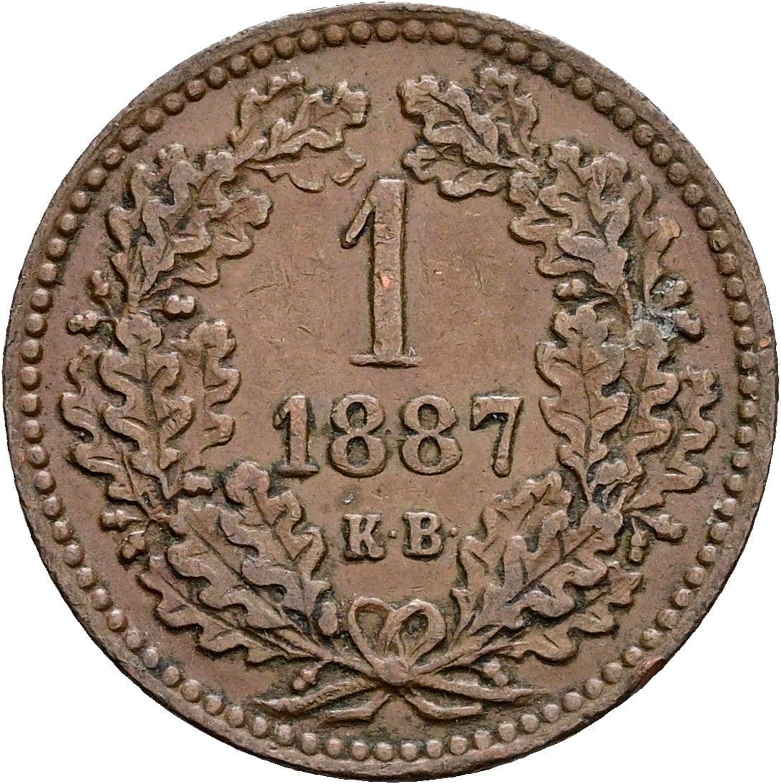 1 Krajczar Franz Joseph I. 1848-1916 1887 KB – Vorderseite