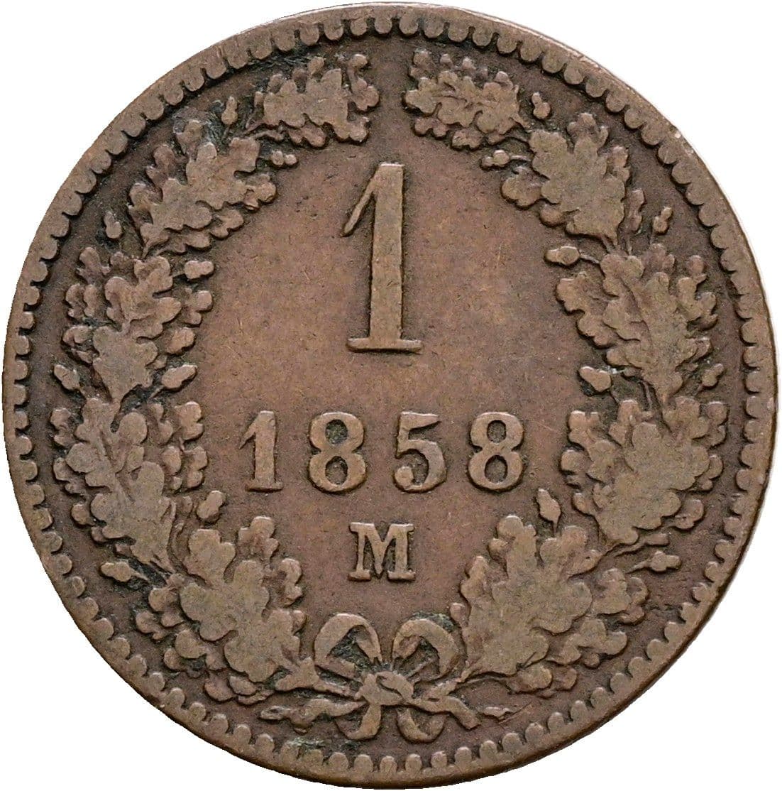 1 Kreuzer Franz Joseph I. 1848-1916 1858 M – Vorderseite