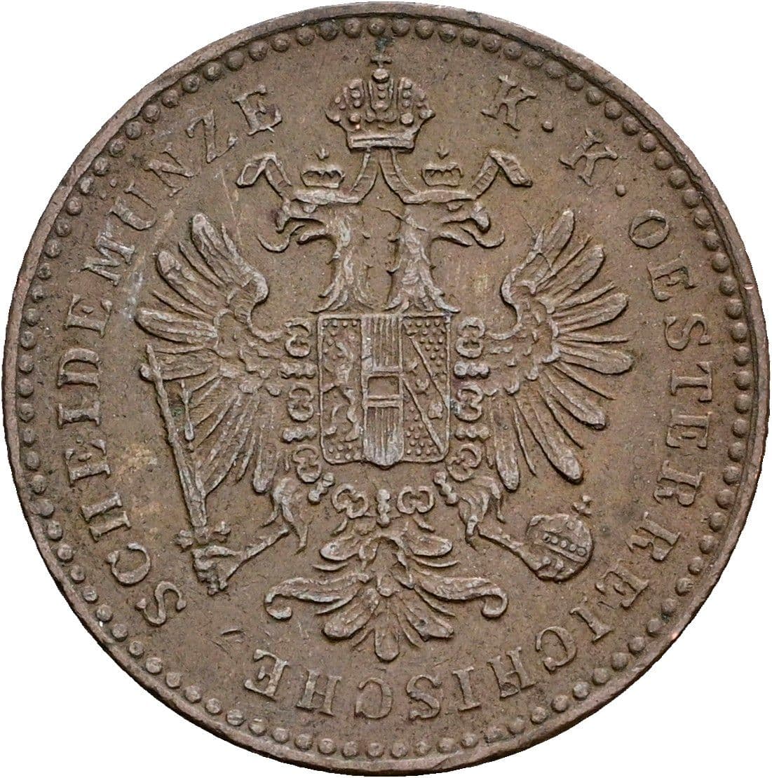 1 Kreuzer Franz Joseph I. 1848-1916 1861 B – Rückseite