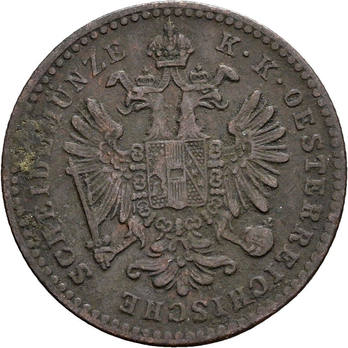 1 Kreuzer Franz Joseph I. 1848-1916 1858 B – Rückseite