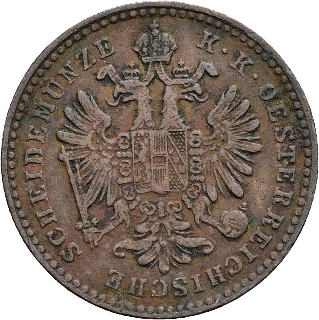 1 Kreuzer Franz Joseph I. 1848-1916 1861 B – Rückseite
