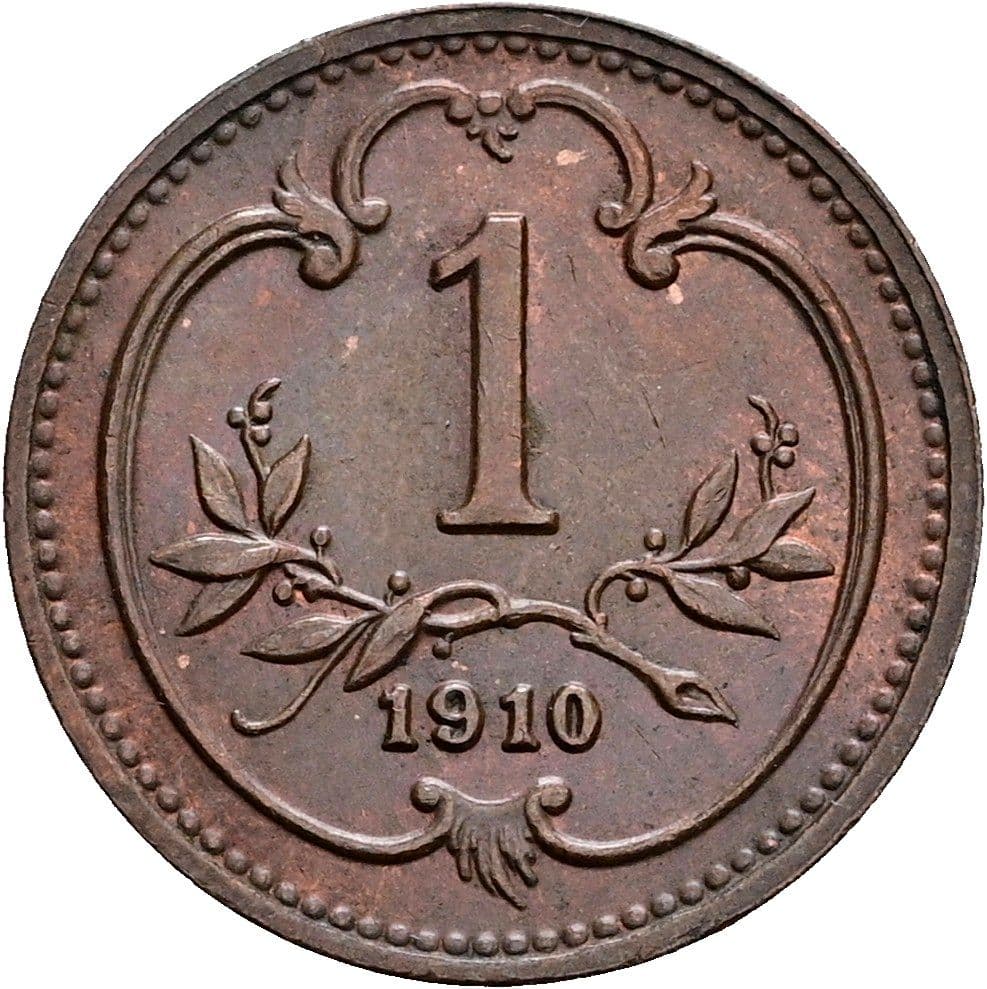 1 Heller Franz Joseph I. 1848-1916 1910 – Vorderseite