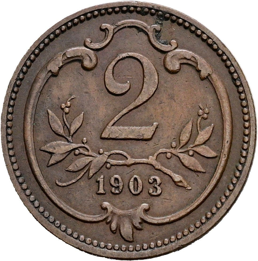 2 Heller Franz Joseph I. 1848-1916 1903 – Vorderseite