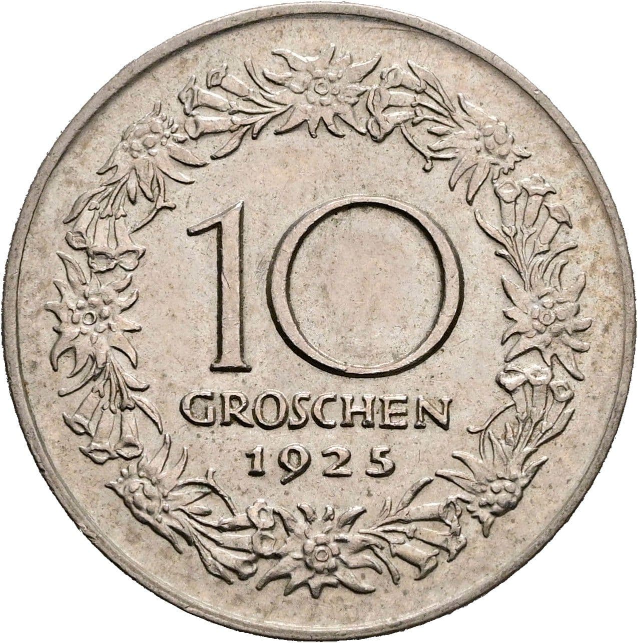 10 Groschen 1925 – Vorderseite
