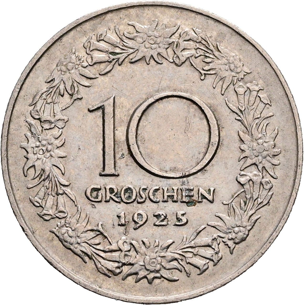 10 Groschen 1925 – Vorderseite