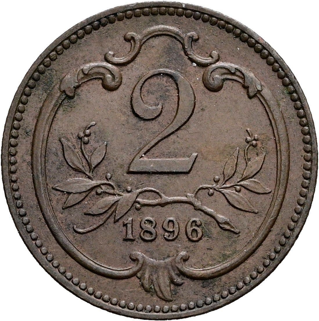 2 Heller Franz Joseph I. 1848-1916 1896 – Vorderseite