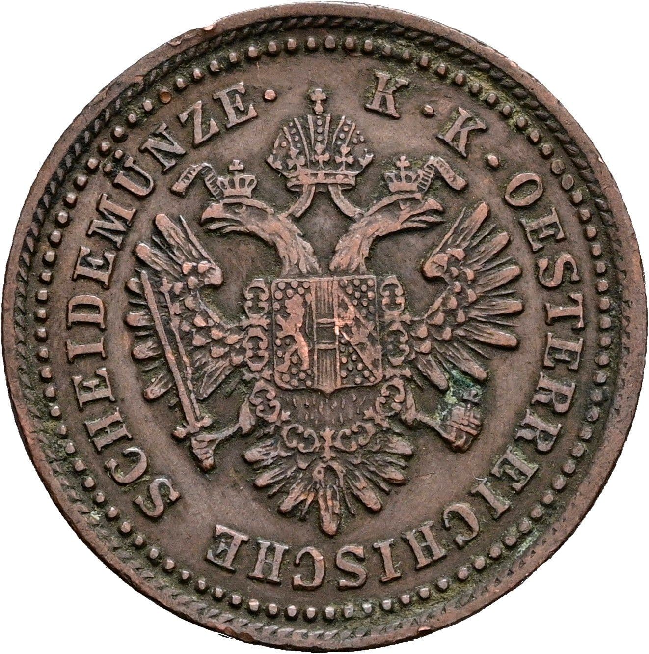 1 Kreuzer Franz Joseph I. 1848-1916 1851 A – Rückseite