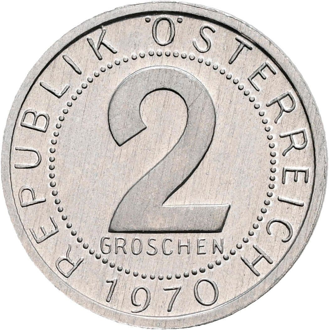 2 Groschen 1970 – Vorderseite