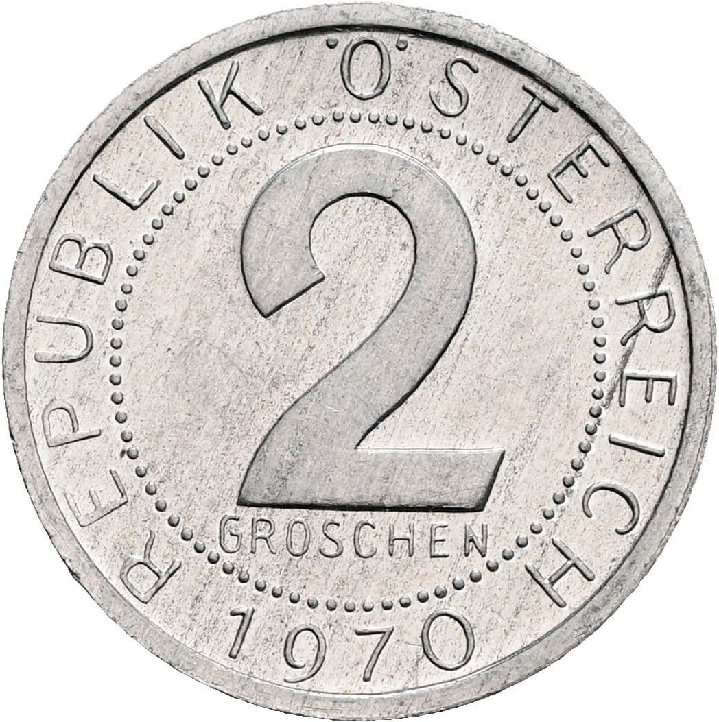 2 Groschen 1970 – Vorderseite