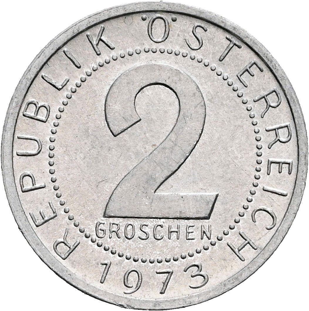 2 Groschen 1973 – Vorderseite