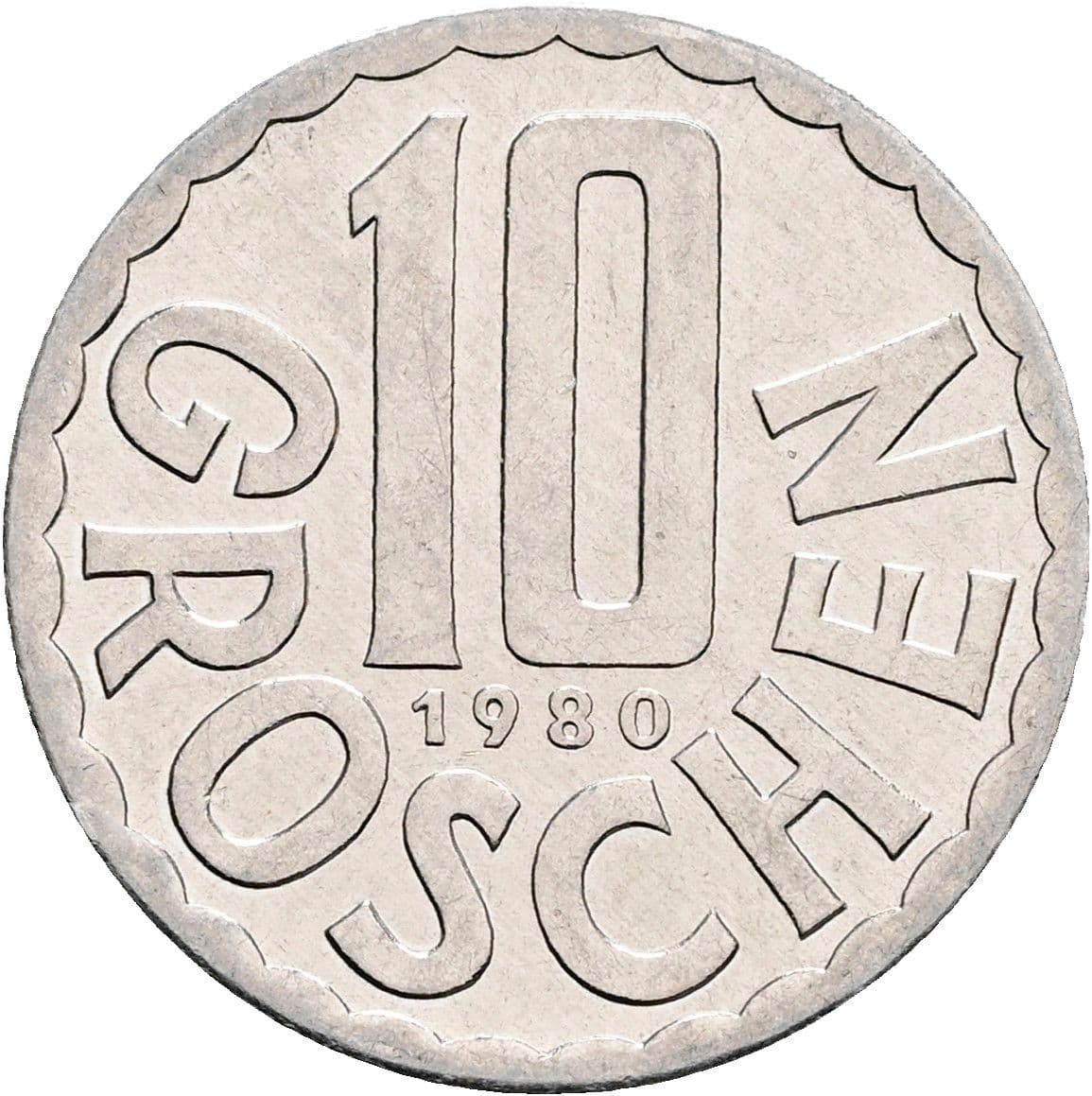 10 Groschen 1980 – Vorderseite