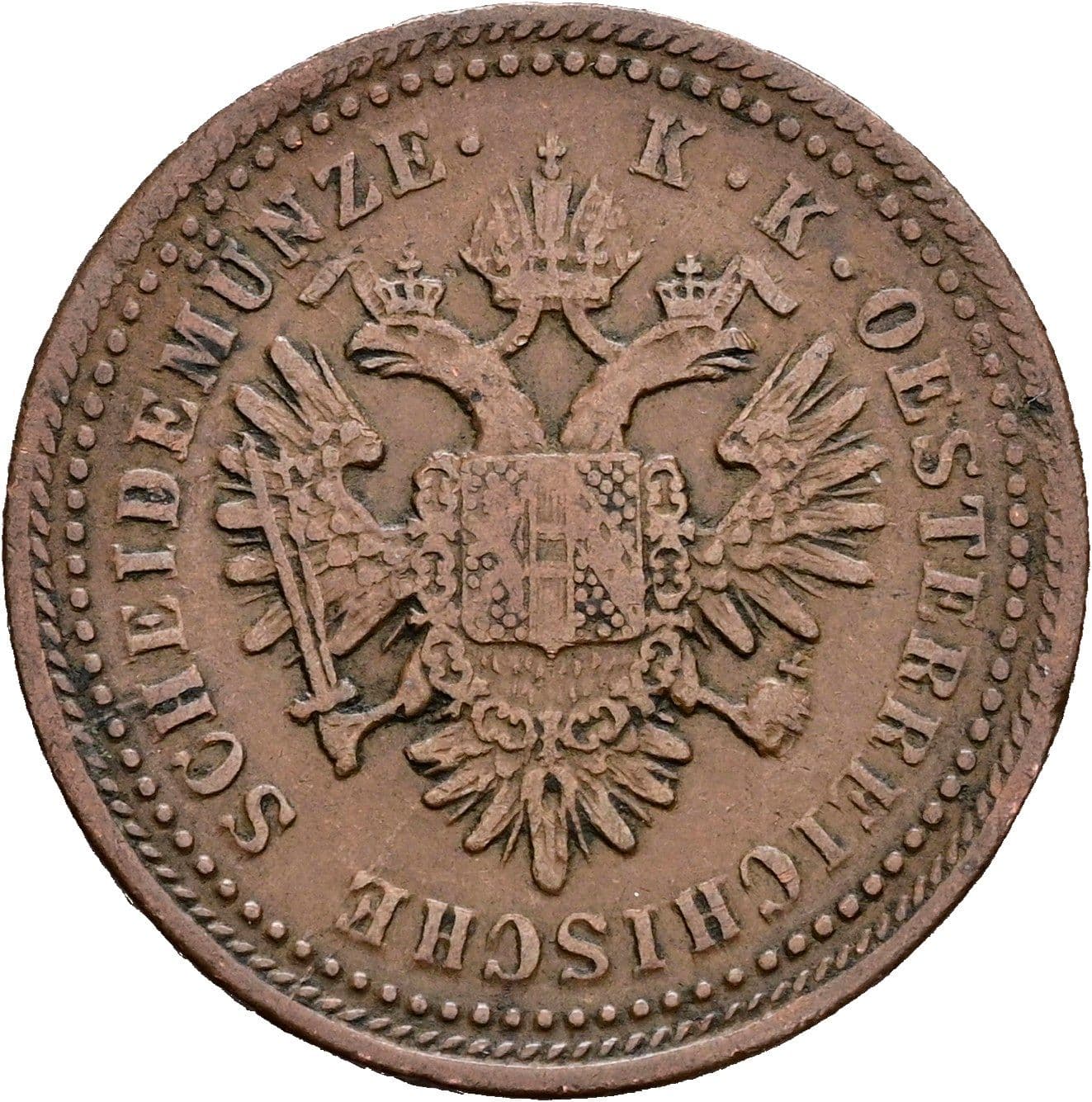 1 Kreuzer Franz Joseph I. 1848-1916 1851 A – Rückseite
