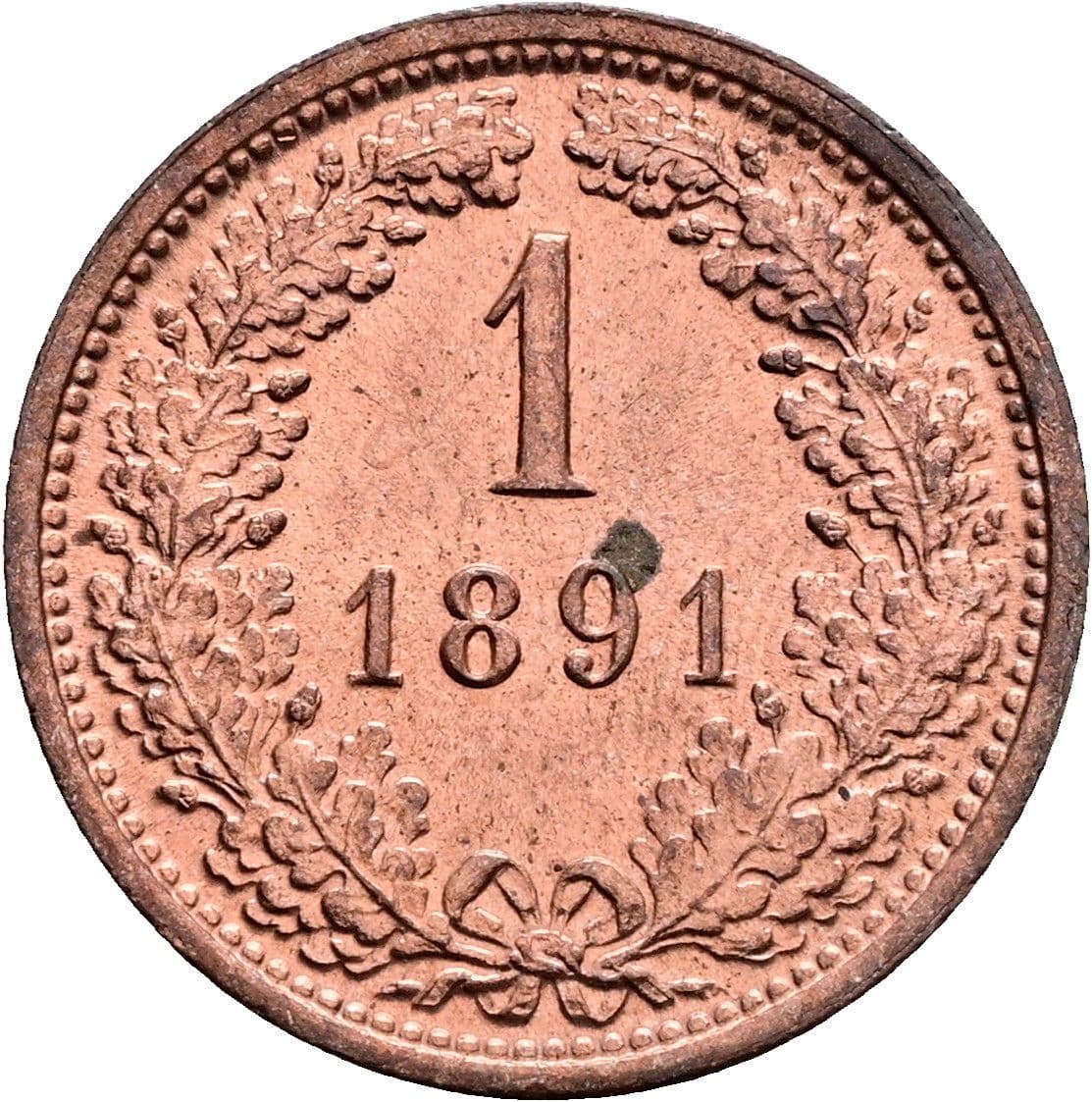 1 Kreuzer Franz Joseph I. 1848-1916 1891 – Vorderseite