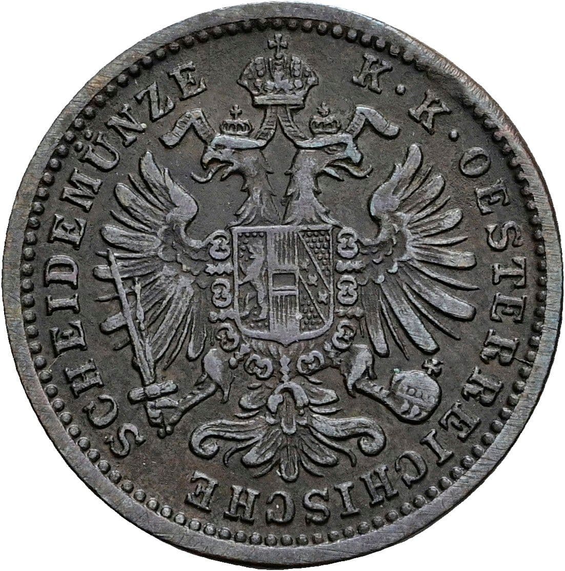 1 Kreuzer Franz Joseph I. 1848-1916 1891 – Rückseite
