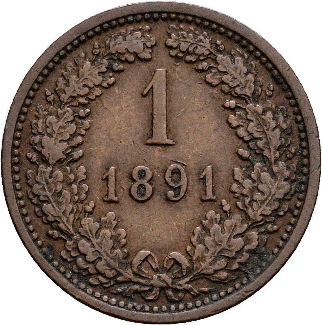 1 Kreuzer Franz Joseph I. 1848-1916 1891 – Vorderseite