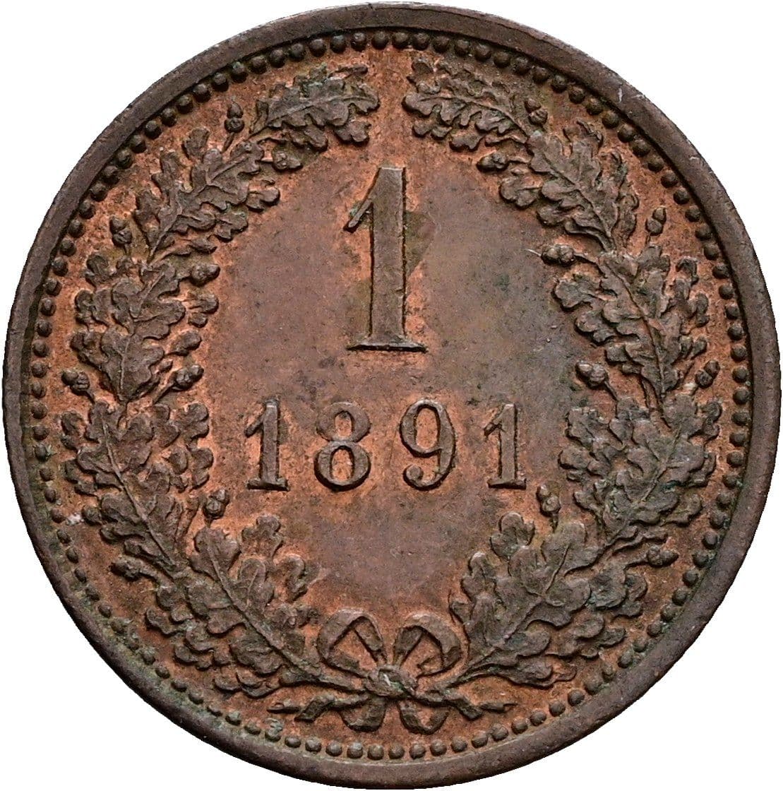 1 Kreuzer Franz Joseph I. 1848-1916 1891 – Vorderseite