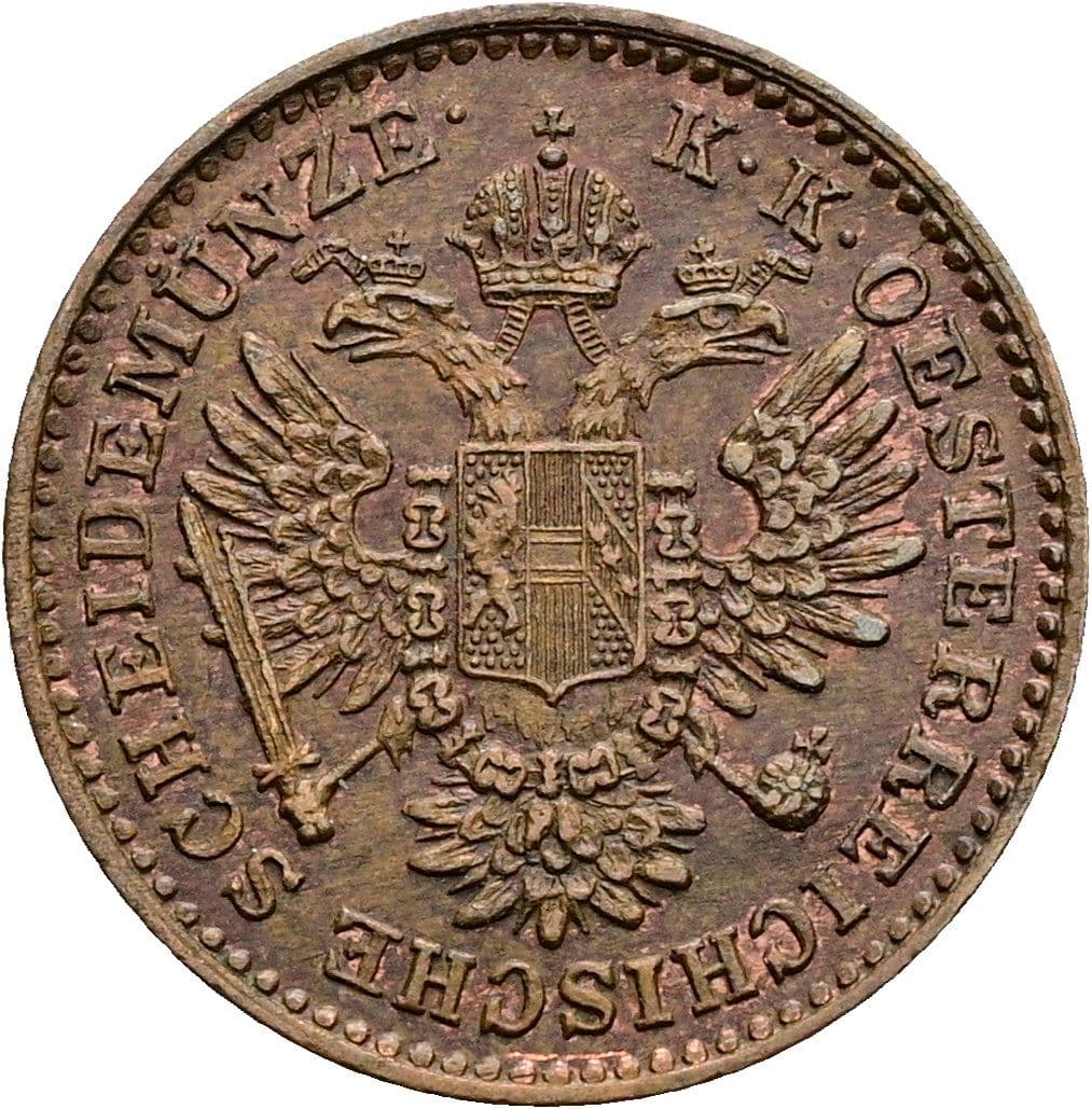 1/4 Kreuzer Franz Joseph I. 1848-1916 1851 A – Rückseite