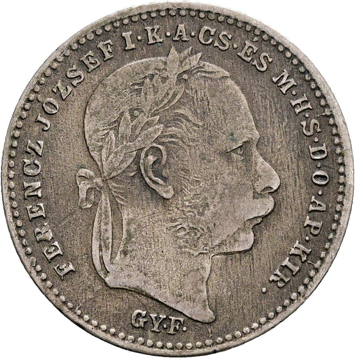 20 Krajczar Franz Joseph I. 1848-1916 1870 GY.F. – Vorderseite