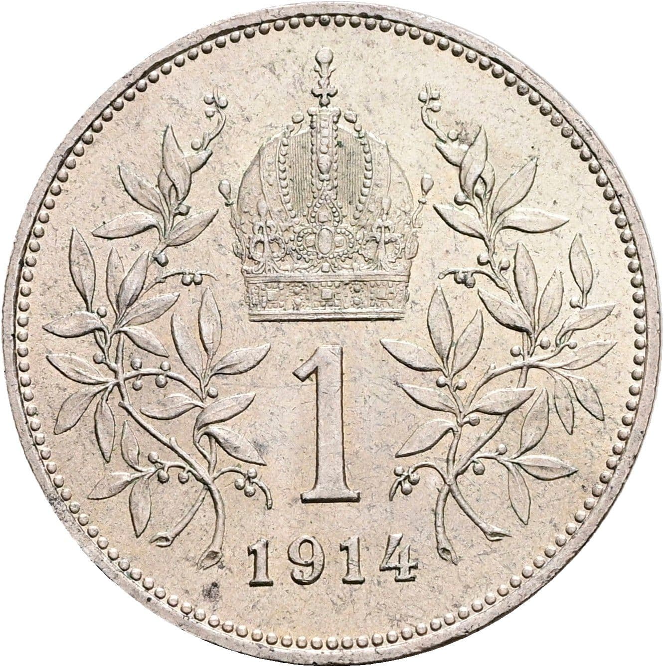 1 Krone Franz Joseph I. 1848-1916 1914 – Rückseite