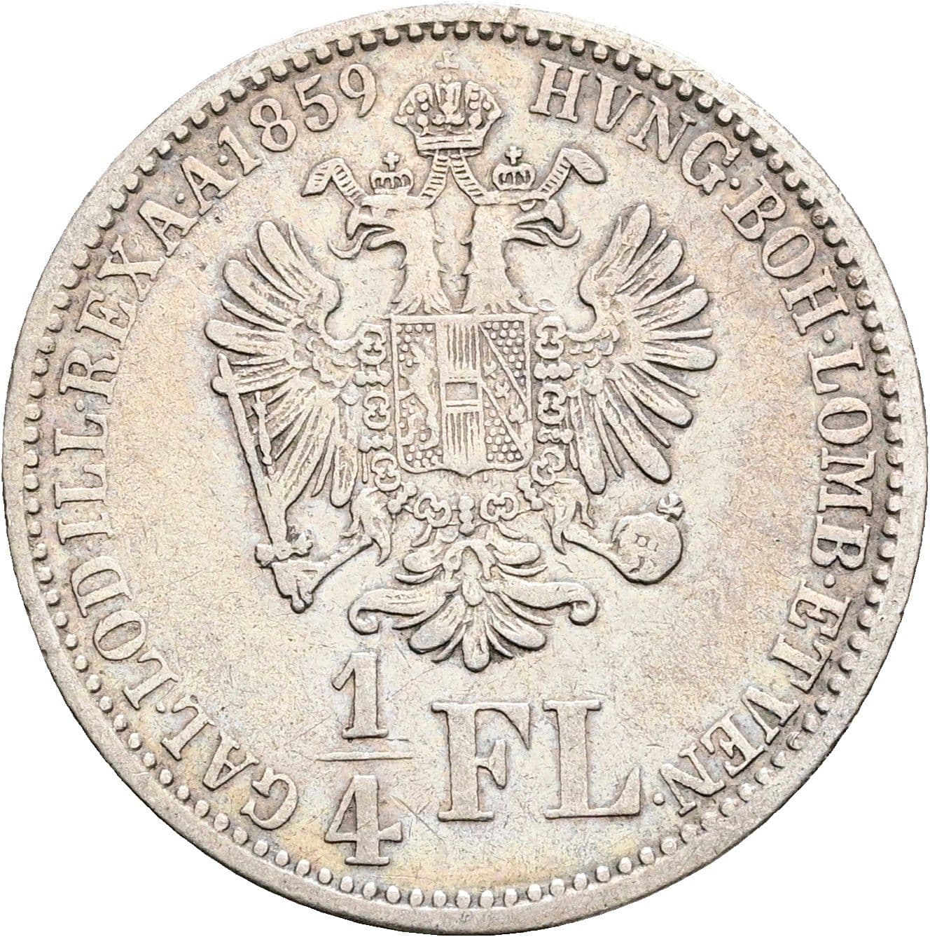 1/4 Gulden Franz Joseph I. 1848-1916 1859 A – Rückseite