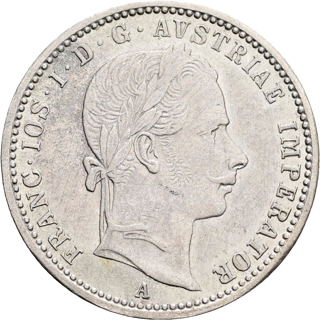 1/4 Gulden Franz Joseph I. 1848-1916 1858 A – Vorderseite