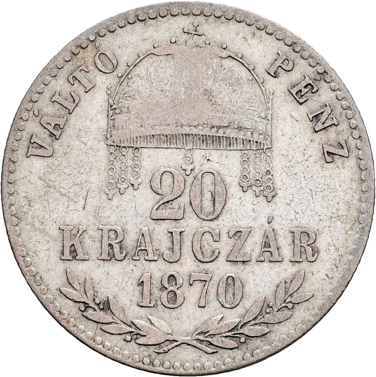 20 Krajczar Franz Joseph I. 1848-1916 1870 KB – Rückseite