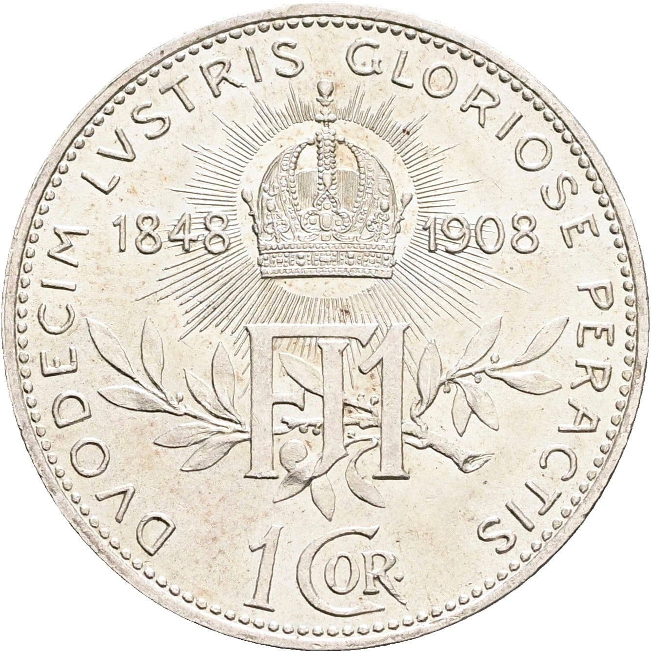1 Krone Franz Joseph I. 1848-1916 1908 – Rückseite