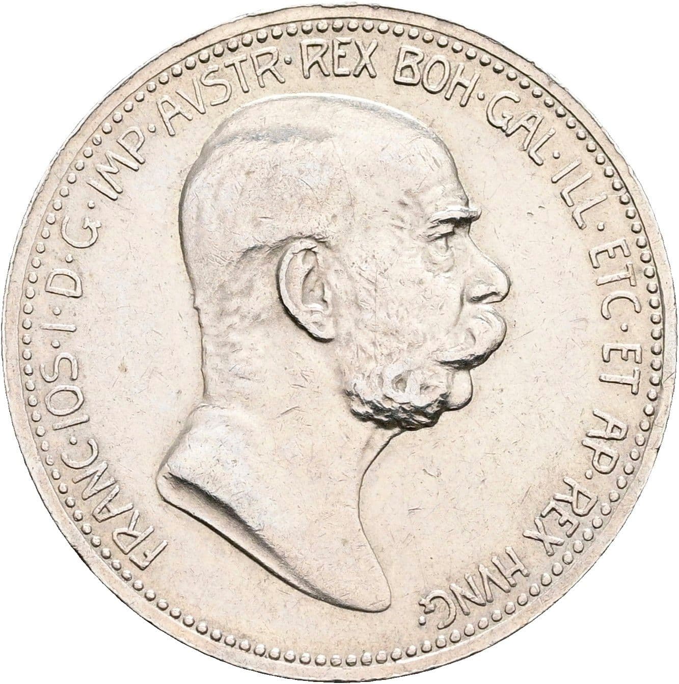 1 Krone Franz Joseph I. 1848-1916 1908 – Vorderseite