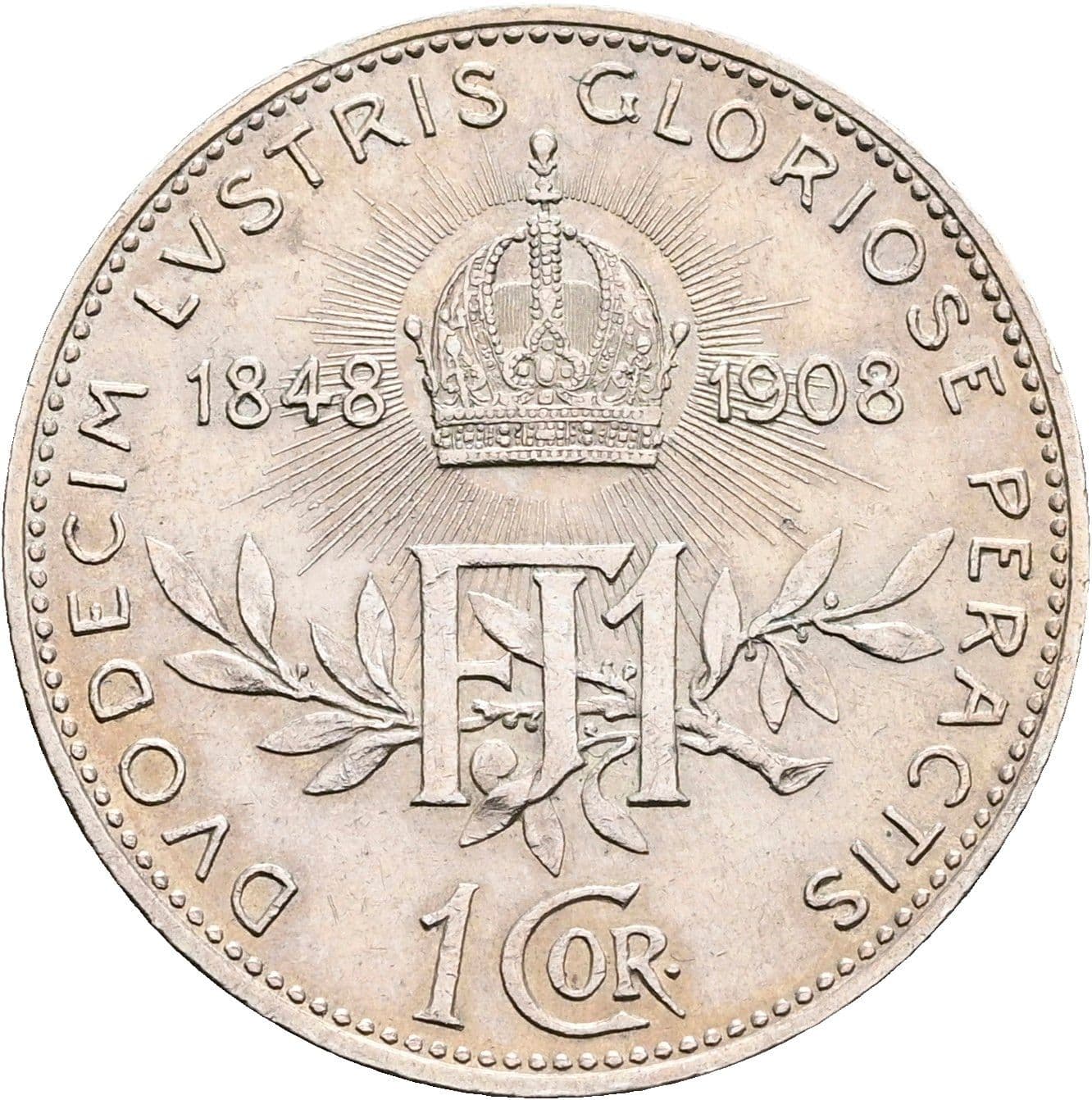 1 Krone Franz Joseph I. 1848-1916 1908 – Rückseite