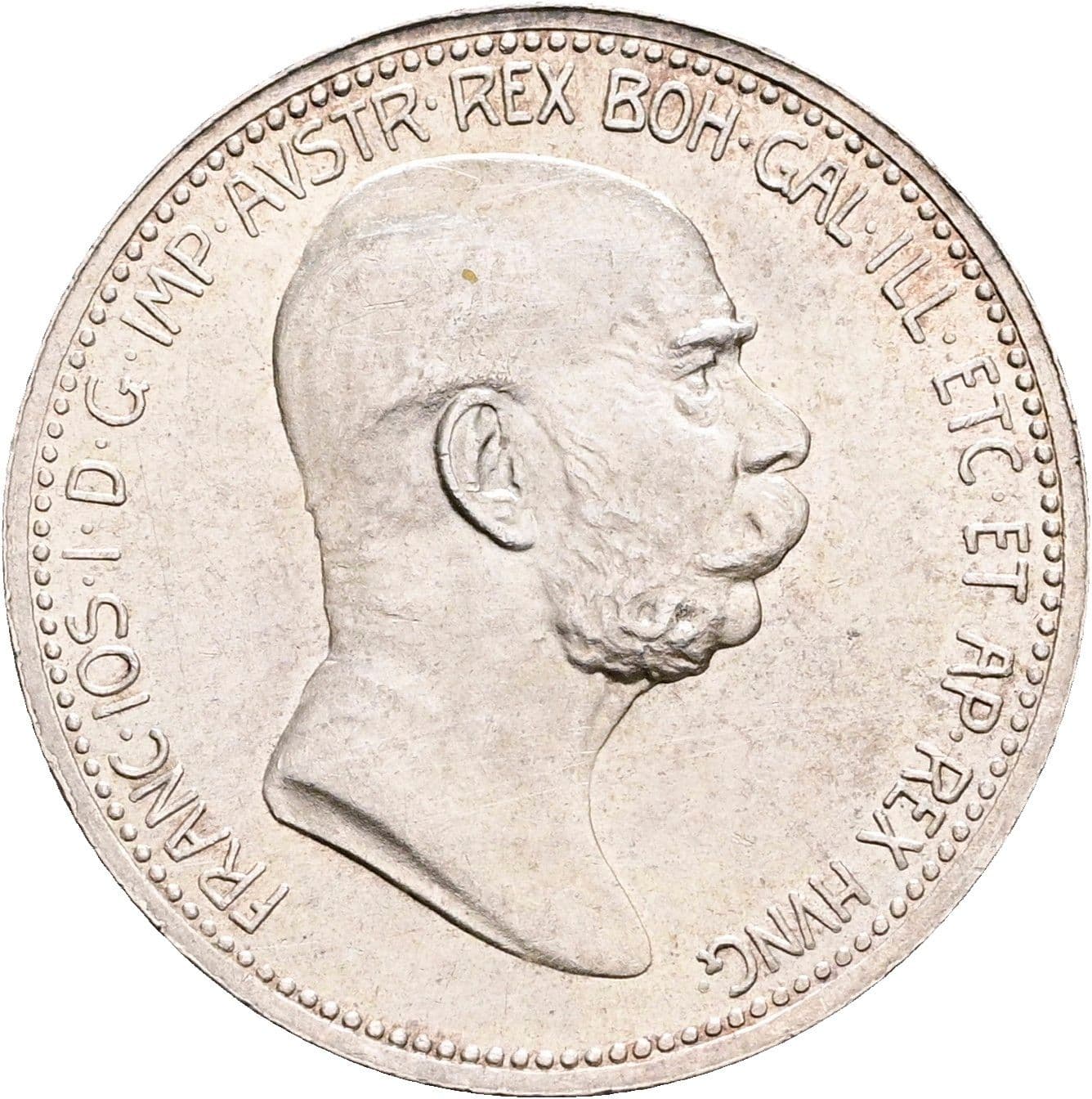 1 Krone Franz Joseph I. 1848-1916 1908 – Vorderseite