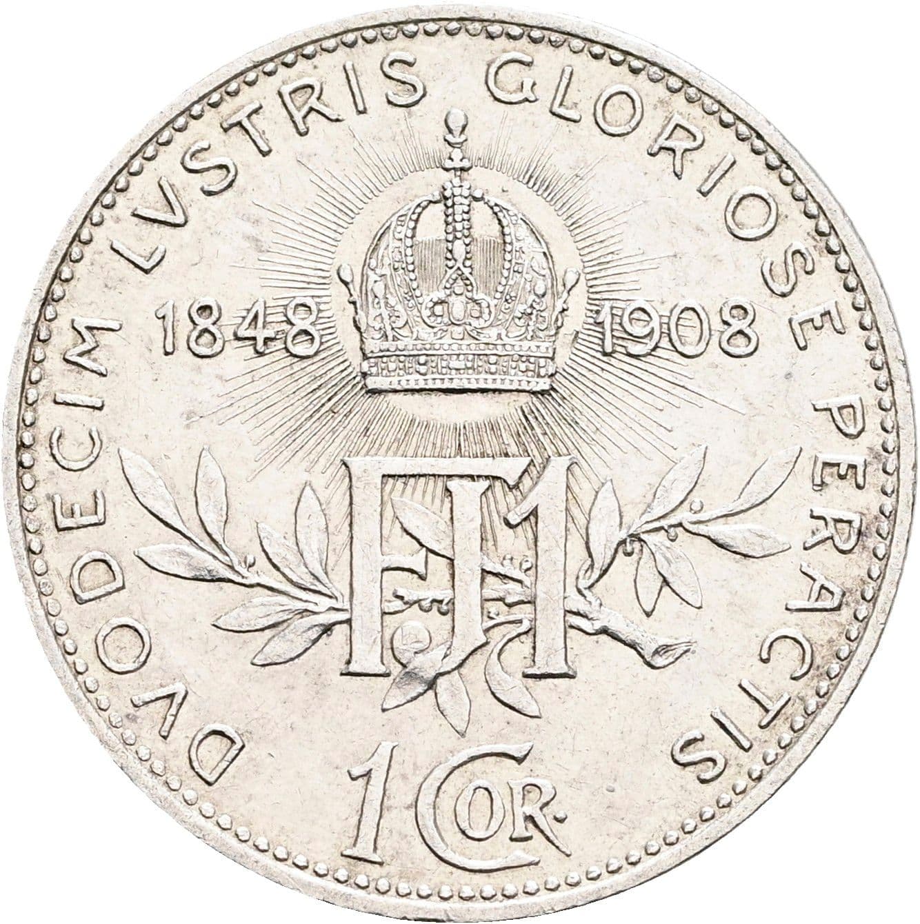 1 Krone Franz Joseph I. 1848-1916 1908 – Rückseite
