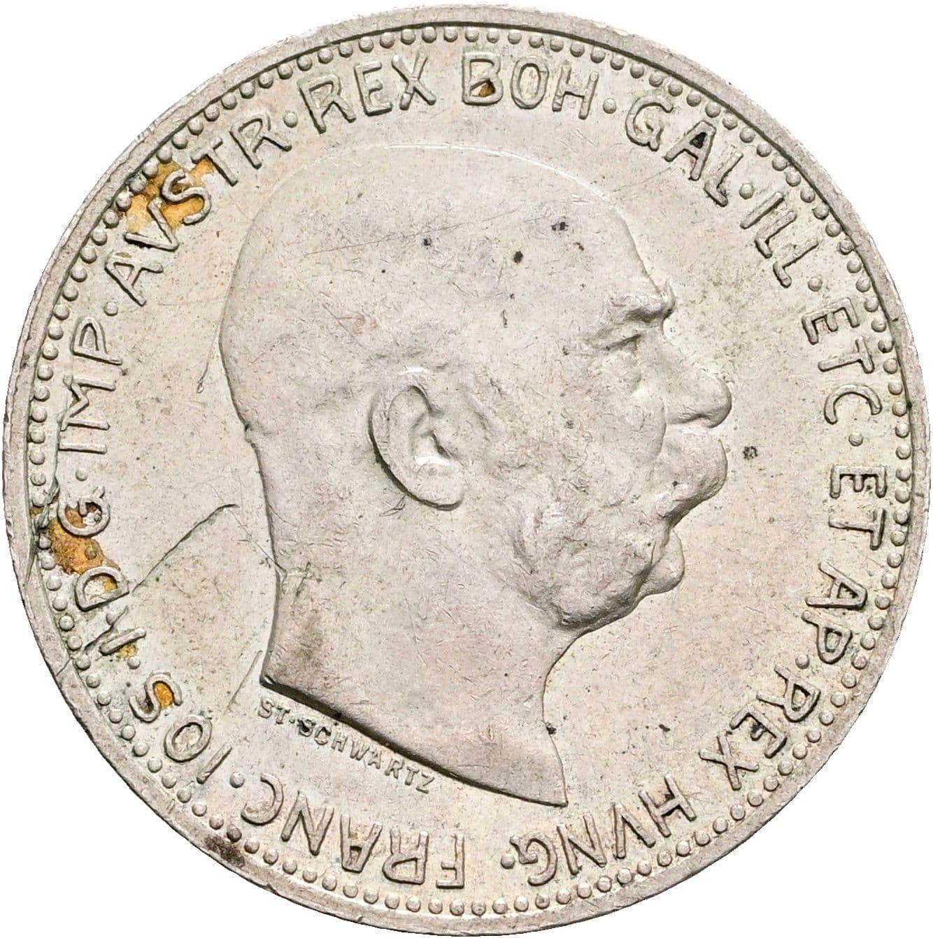 1 Krone Franz Joseph I. 1848-1916 1913 – Vorderseite
