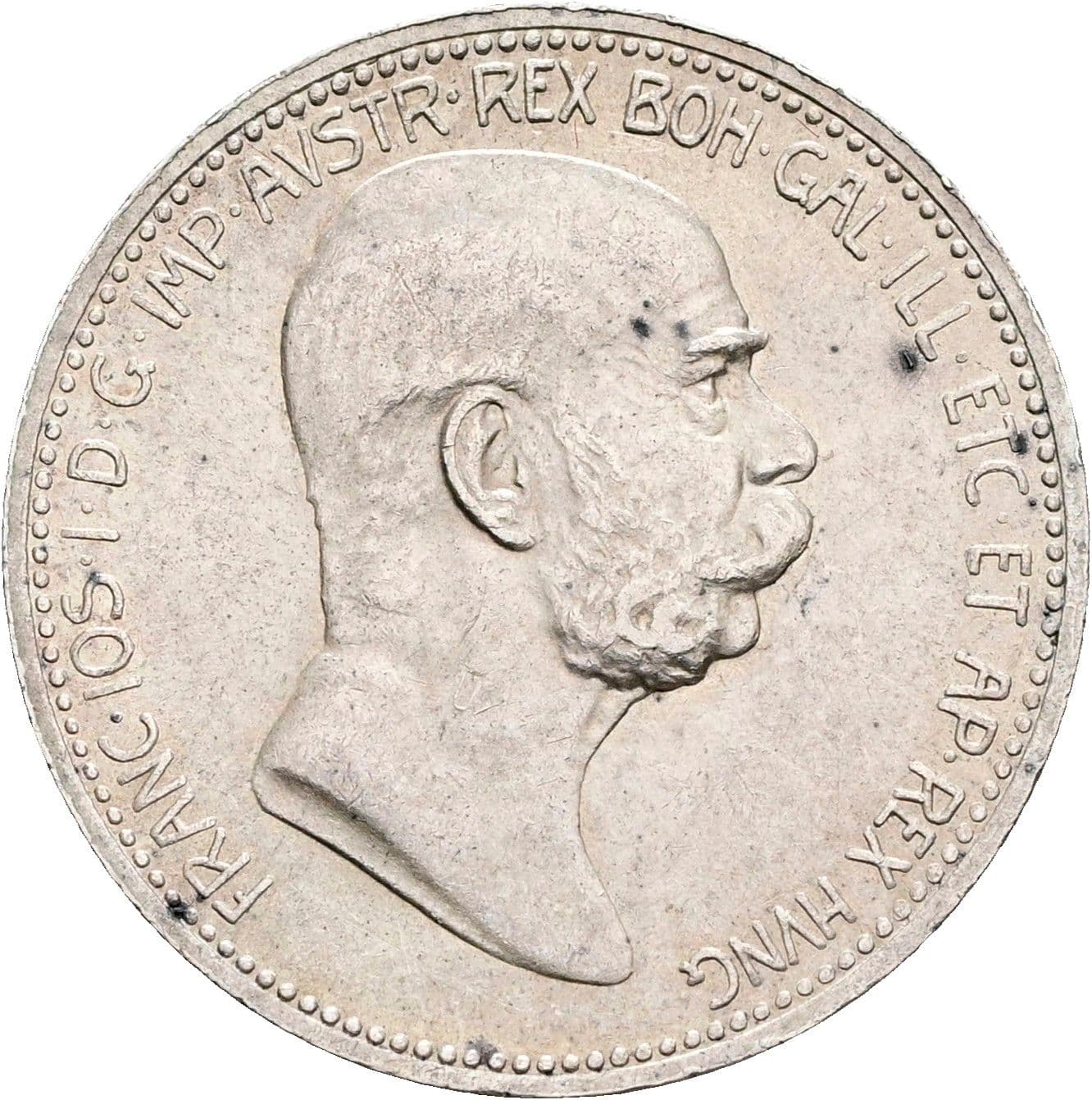 1 Krone Franz Joseph I. 1848-1916 1908 – Vorderseite
