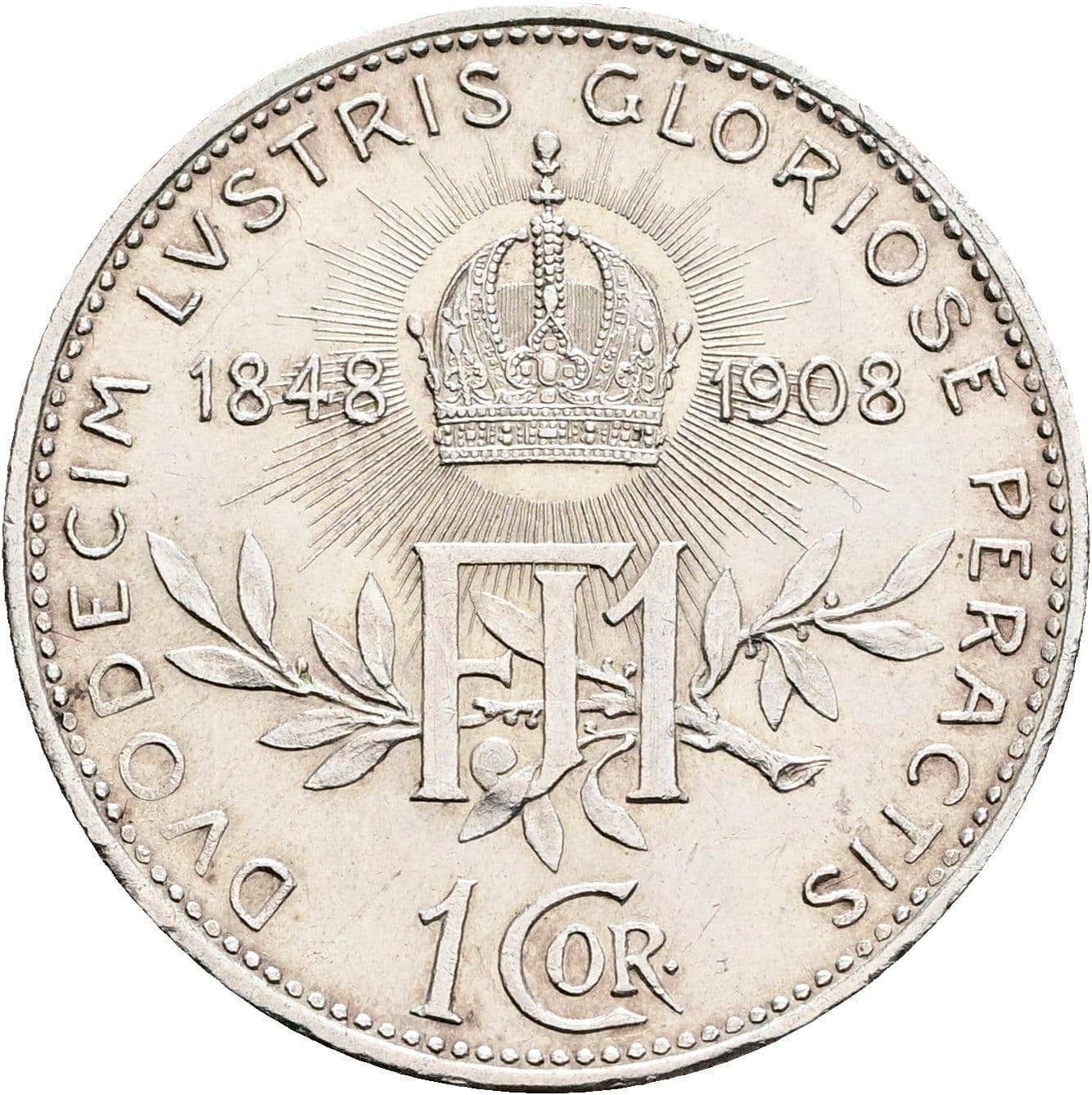 1 Krone Franz Joseph I. 1848-1916 1908 – Rückseite